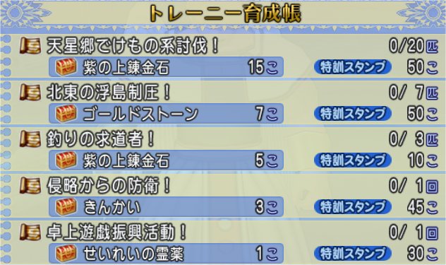 トレーニー育成帳