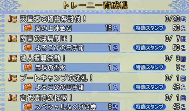 トレーニー育成帳