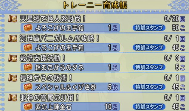 トレーニー育成帳