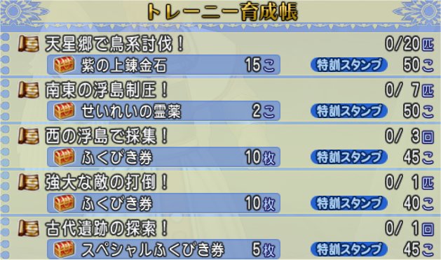 トレーニー育成帳