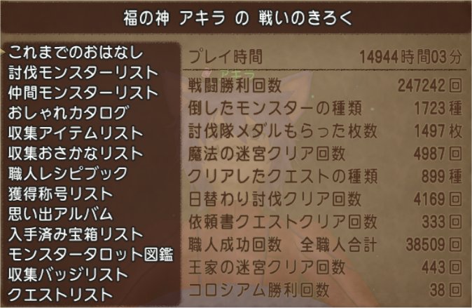 アキラのプレイ時間