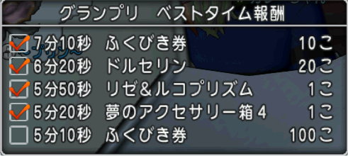 ベストタイム報酬