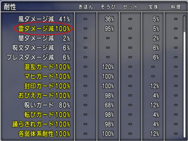 雷耐性100%