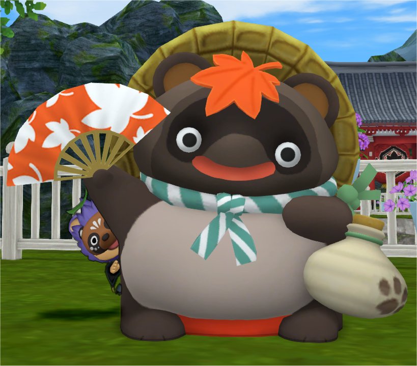 福呼びたぬきの像
